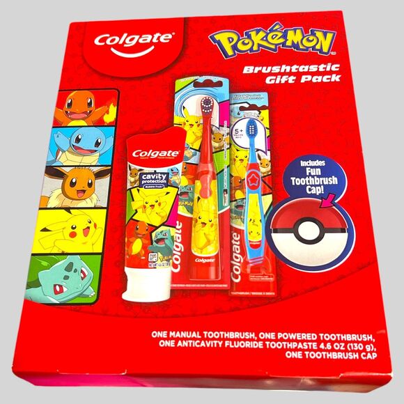 Pokemon | Other | Colgate Pokemon Brushtastic Manual Powered Toothbrush ...